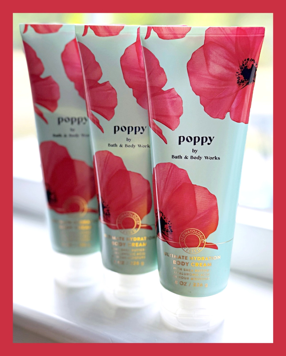 Bath & Body Works Poppy Floral 8 oz Ultimate Hydration Body Cream x3